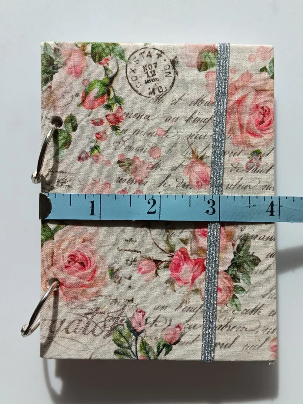New Notepad Cardstock Hardcover Floral Metal Loop Bound 4.5